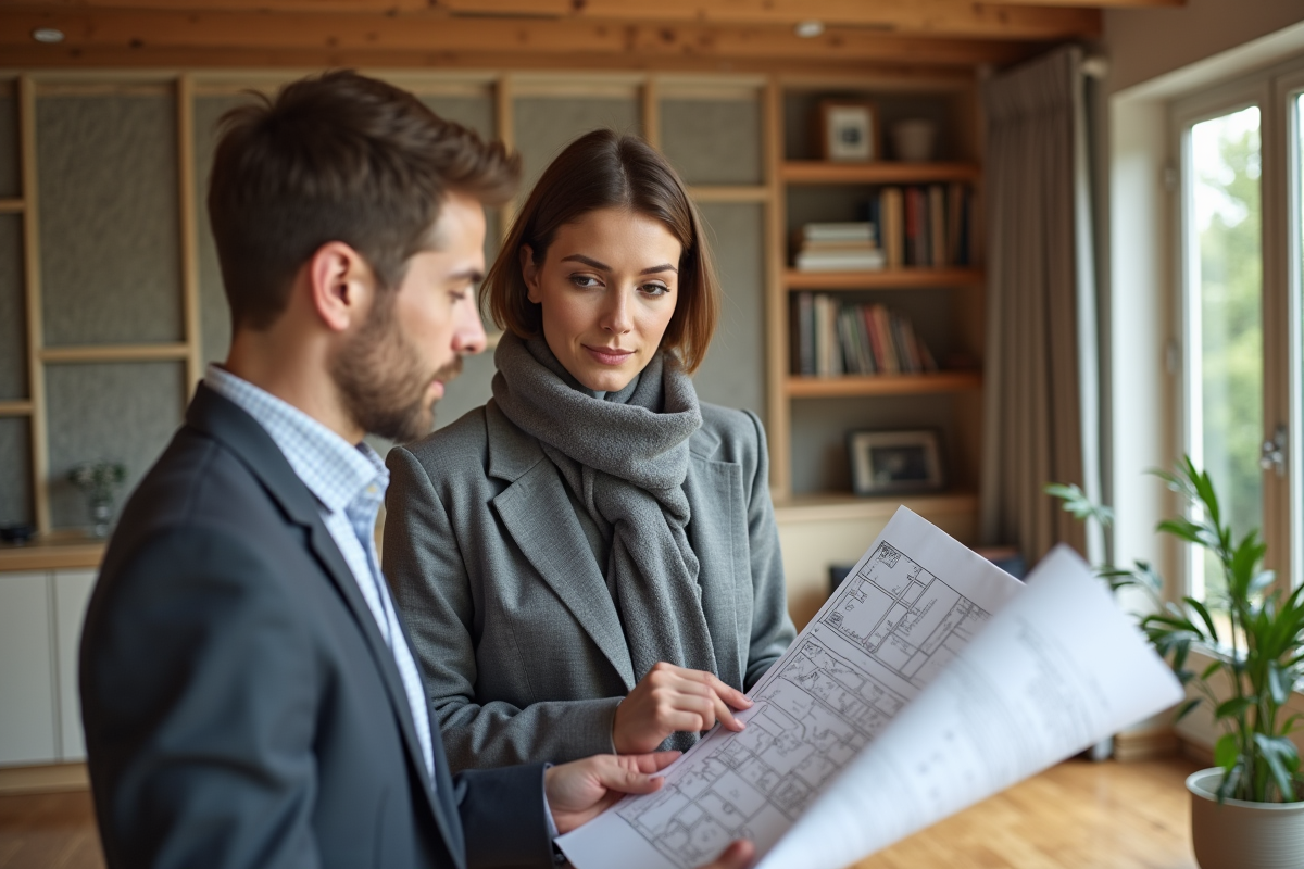 Architecte discutant des options d