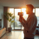 Inspecteur energie dans un appartement lumineux avec camera thermique